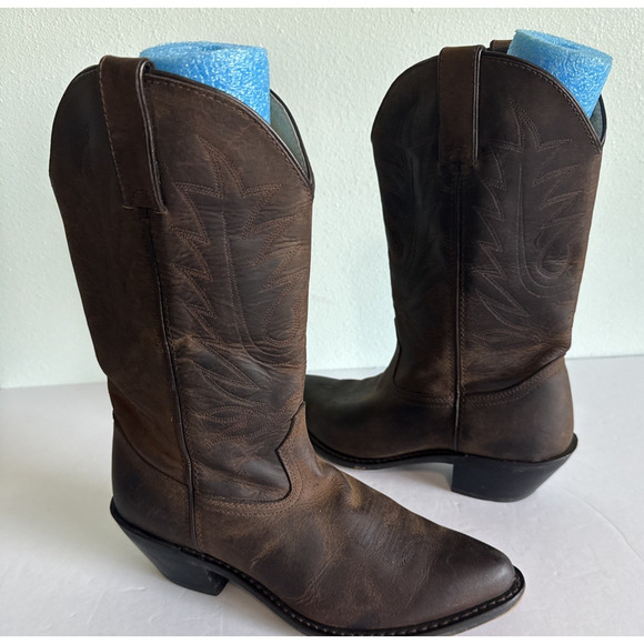 Durango Brown Leather Cowboy Boots Womens Size 7 M Style RD4112 - Picture 1 of 7